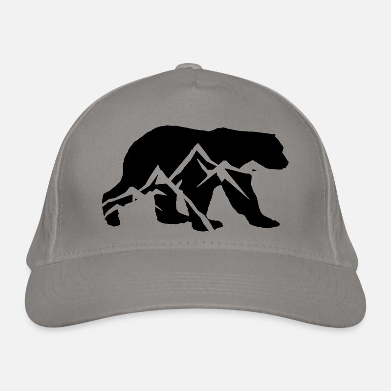 Silhouette d’ours brun Montagnes Casquette classique bio