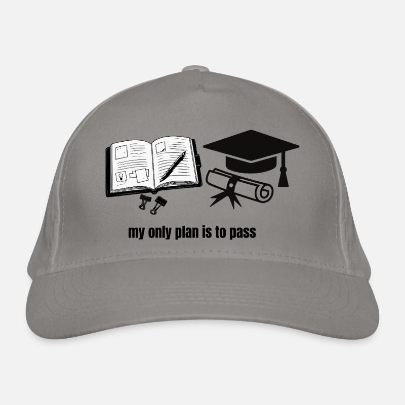 Mein einziger Plan ist zu bestehen – Motivational Student Gra Bio-Baseballkappe