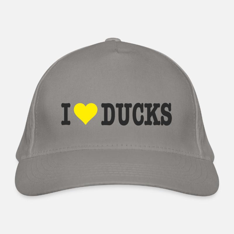 i love ducks - Bio-Baseballkappe - Hellgrau