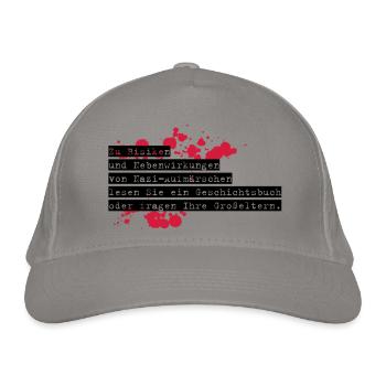 anti-nazi-shirt exit-shirt - Organic Baseball Cap - light grey - Front