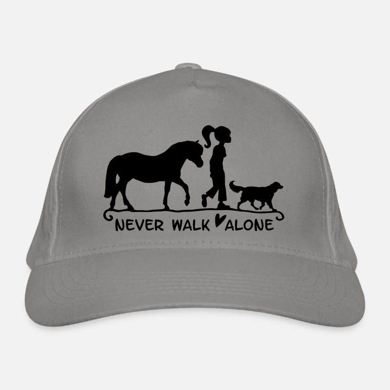 never walk alone - mit Pferd und Hund Bio-Baseballkappe