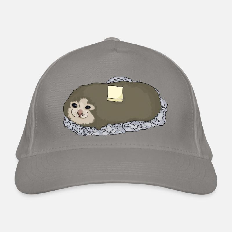 illustration de mème de chat de pomme de terre triste Casquette classique bio
