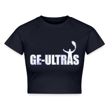 Gelsenkirchen Ultras GE Geschenkidee - Cropped Frauen Organic T-Shirt - Navy - Vorne - AI Model Female 172 light (172cm)