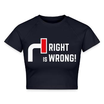 Right Is Wrong! Gegen Rechts & Rechte Parteien V2 - Cropped Frauen Organic T-Shirt - Navy - Vorne - AI Model Female 172 light (172cm)