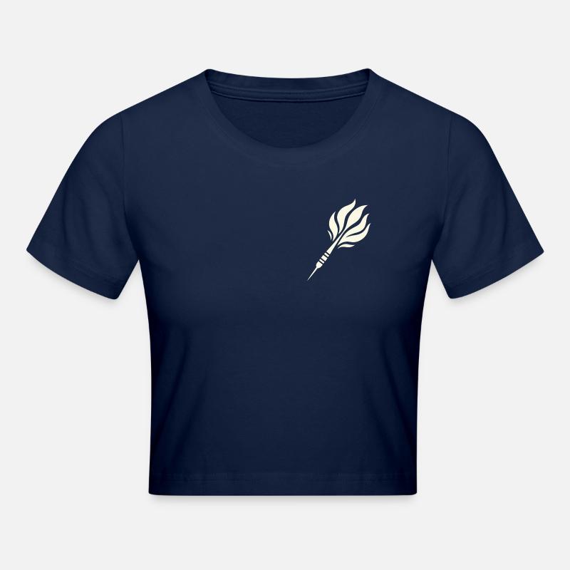 Conception de flamme de fléchette - Crop top - marine clair