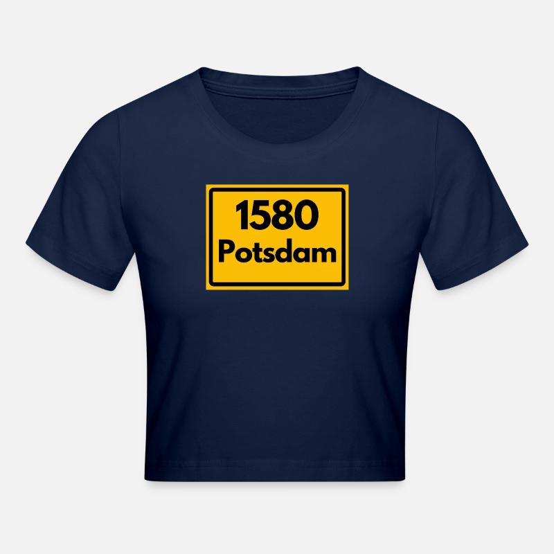 OLD POSTCODE POSTCODE RETRO 1580 POTSDAM HEIMAT - Cropped T-Shirt - light navy