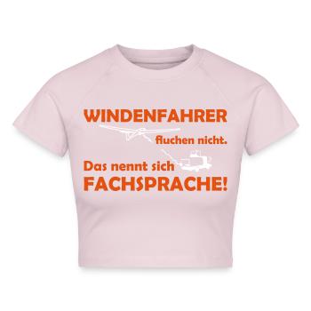 windenfahrer fluchen nicht segelflieger - Cropped Frauen Organic T-Shirt - Puderrosa - Vorne - AI Model Female 172 dark (172cm)