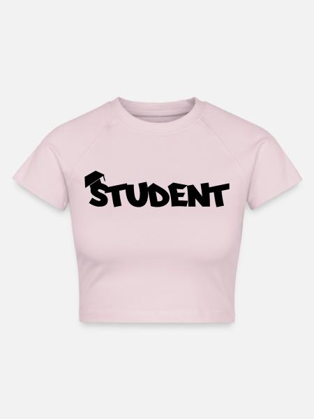 student - Cropped Frauen Organic T-Shirt - Puderrosa
