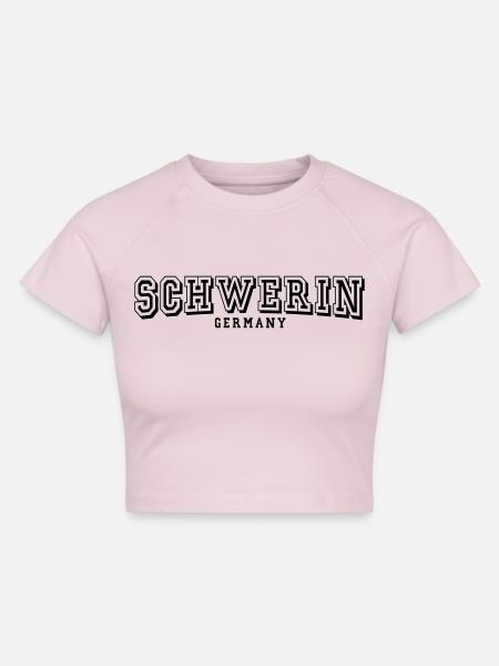 Schwerin - Cropped Frauen Organic T-Shirt - Puderrosa