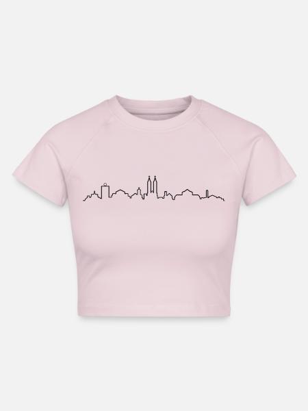 Skyline Kassel - Cropped Frauen Organic T-Shirt - Puderrosa