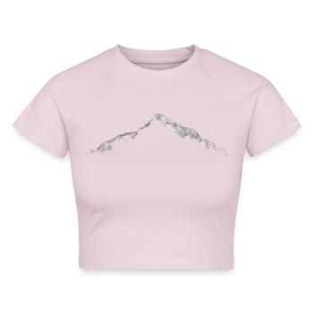 Home is Where The Mountains Are - Herren Langarm - Cropped Frauen Organic T-Shirt - Puderrosa - Vorne - AI Model Female 172 dark (172cm)