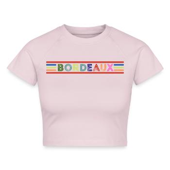Bordeaux - Cropped Frauen Organic T-Shirt - Puderrosa - Vorne - AI Model Female 172 dark (172cm)
