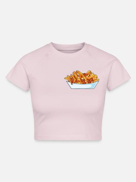 Poutine - Cropped Frauen Organic T-Shirt - Puderrosa