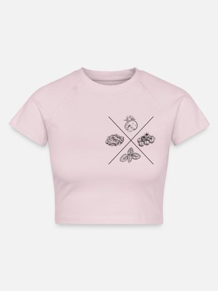 Burrata Love - Cropped Frauen Organic T-Shirt - Puderrosa