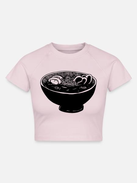 Ramen - Cropped Frauen Organic T-Shirt - Puderrosa