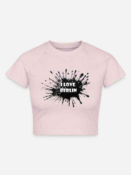 I LOVE BERLIN - Cropped Frauen Organic T-Shirt - Puderrosa