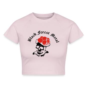 Black Forest Metal - Cropped Frauen Organic T-Shirt - Puderrosa - Vorne - AI Model Female 172 dark (172cm)