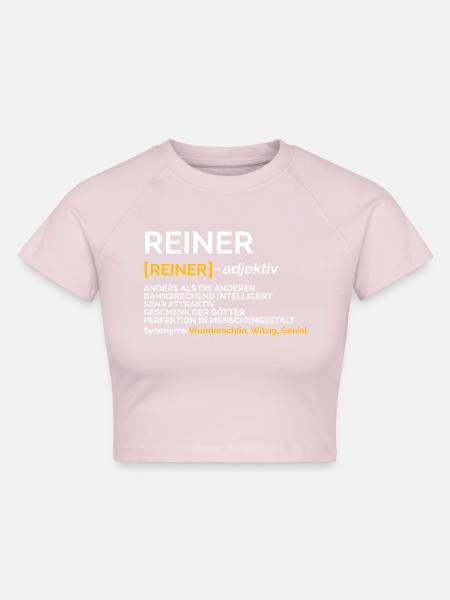 Reiner - Cropped Frauen Organic T-Shirt - Puderrosa
