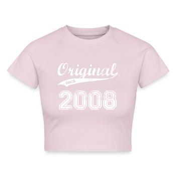 2008 - Cropped Frauen Organic T-Shirt - Puderrosa - Vorne - AI Model Female 172 dark (172cm)