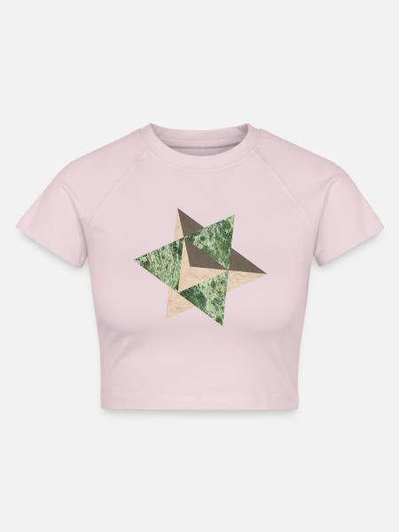 Tetraeder31 - Cropped Frauen Organic T-Shirt - Puderrosa