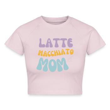 Latte Macchiato Mom - Cropped Frauen Organic T-Shirt - Puderrosa - Vorne - AI Model Female 172 dark (172cm)