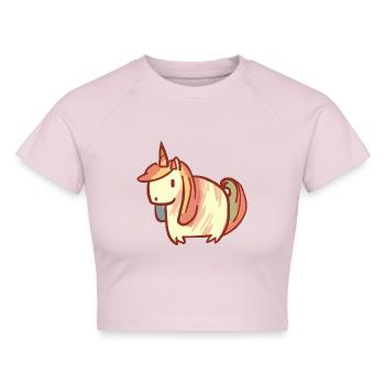 Einhorn Süß - Cropped Frauen Organic T-Shirt - Puderrosa - Vorne - AI Model Female 172 dark (172cm)