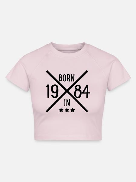 1984 - Cropped Frauen Organic T-Shirt - Puderrosa