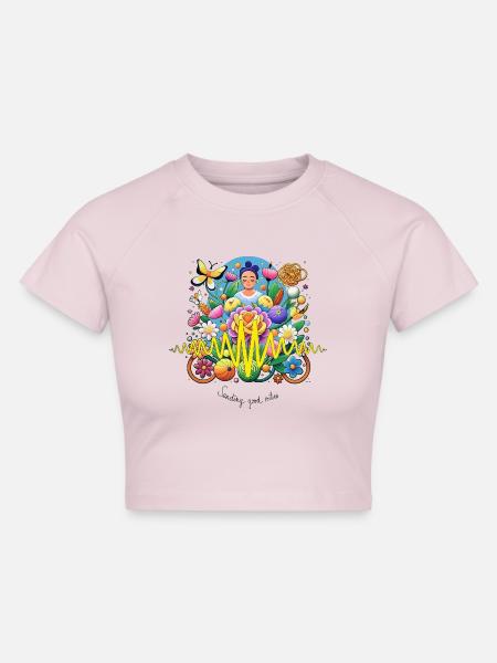Gute Stimmung - Cropped Frauen Organic T-Shirt - Puderrosa