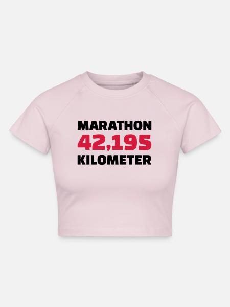 Marathon - Cropped Frauen Organic T-Shirt - Puderrosa