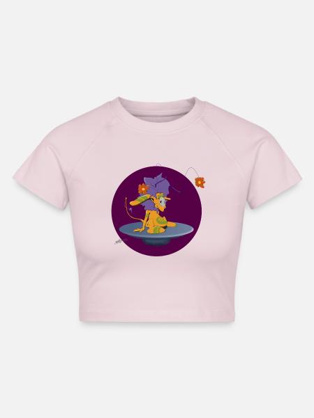 Sweete Portrait - Cropped Frauen Organic T-Shirt - Puderrosa