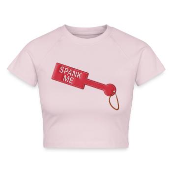 Spank Me Paddle - Cropped Frauen Organic T-Shirt - Puderrosa - Vorne - AI Model Female 172 dark (172cm)