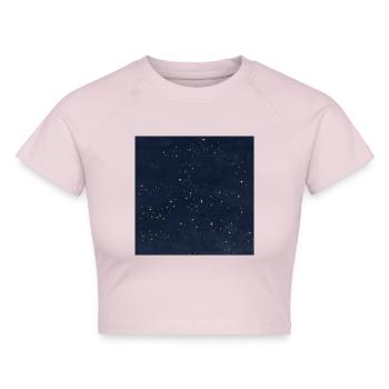 Sternenhimmel Geschenk - Cropped Frauen Organic T-Shirt - Puderrosa - Vorne - AI Model Female 172 dark (172cm)