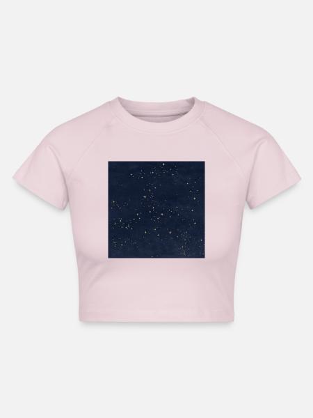 Sternenhimmel Geschenk - Cropped Frauen Organic T-Shirt - Puderrosa