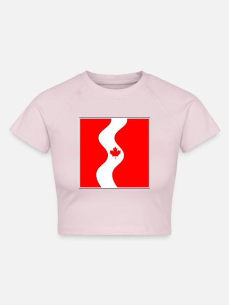 Flagge von Kanada - Cropped Frauen Organic T-Shirt - Puderrosa
