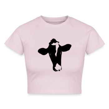 Rind 7 - Cropped Frauen Organic T-Shirt - Puderrosa - Vorne - AI Model Female 172 dark (172cm)