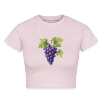 weintrauben - Cropped Frauen Organic T-Shirt - Puderrosa - Vorne - AI Model Female 172 dark (172cm)