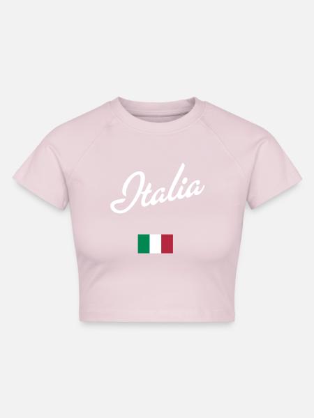 Italia - Cropped Frauen Organic T-Shirt - Puderrosa