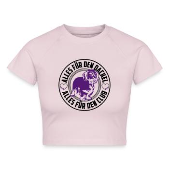 Alles für den Dackel | Farben änderbar - Cropped Frauen Organic T-Shirt - Puderrosa - Vorne - AI Model Female 172 dark (172cm)