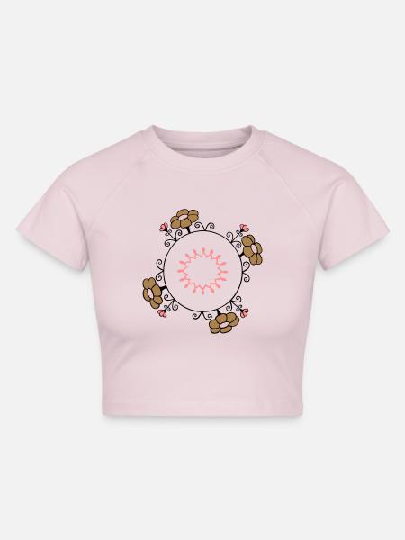 Ornament, Fantasie - Cropped Frauen Organic T-Shirt - Puderrosa