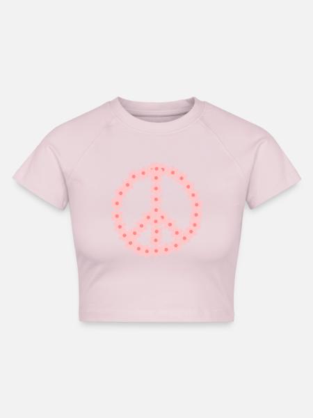 PEACE - Cropped Frauen Organic T-Shirt - Puderrosa