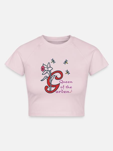 Garten, Initiale,Bienen - Cropped Frauen Organic T-Shirt - Puderrosa