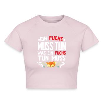 Was ein Fuchs tun muss? - Cropped Frauen Organic T-Shirt - Puderrosa - Vorne - AI Model Female 172 dark (172cm)