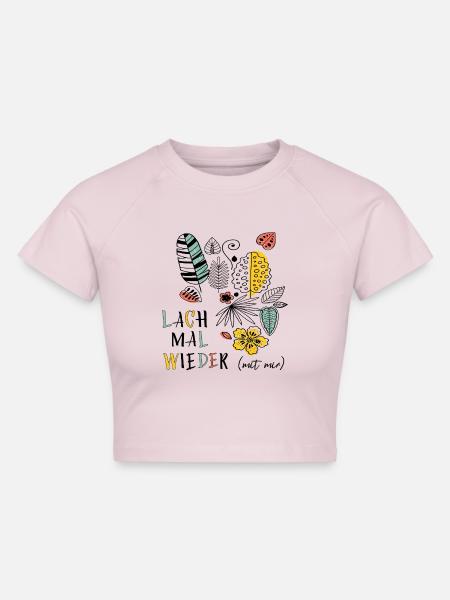 Gute Laune - Cropped Frauen Organic T-Shirt - Puderrosa