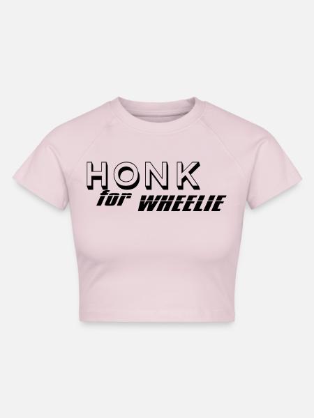 Honk for Wheelie - Cropped Frauen Organic T-Shirt - Puderrosa