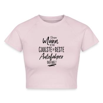 autofahrer der Beste (s) - Cropped Frauen Organic T-Shirt - Puderrosa - Vorne - AI Model Female 172 dark (172cm)