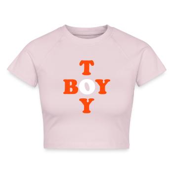 Toy Boy - Cropped Frauen Organic T-Shirt - Puderrosa - Vorne - AI Model Female 172 dark (172cm)
