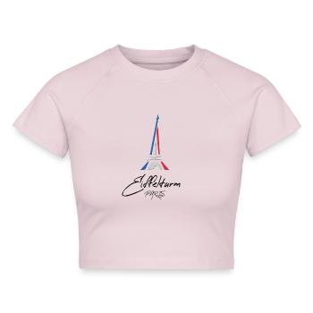 Eiffelturm Paris - Cropped Frauen Organic T-Shirt - Puderrosa - Vorne - AI Model Female 172 dark (172cm)