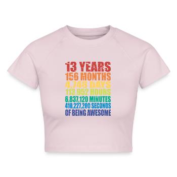 13. Geburtstagsgeschenk, Jungen Mädchen Teens, 13 Jahre alt - Cropped Frauen Organic T-Shirt - Puderrosa - Vorne - AI Model Female 172 dark (172cm)