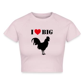 I Love big Cocks - Cropped Frauen Organic T-Shirt - Puderrosa - Vorne - AI Model Female 172 dark (172cm)