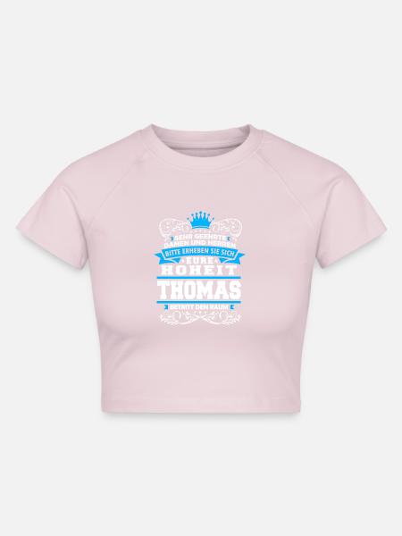 Eure Hoheit - Thomas - Cropped Frauen Organic T-Shirt - Puderrosa